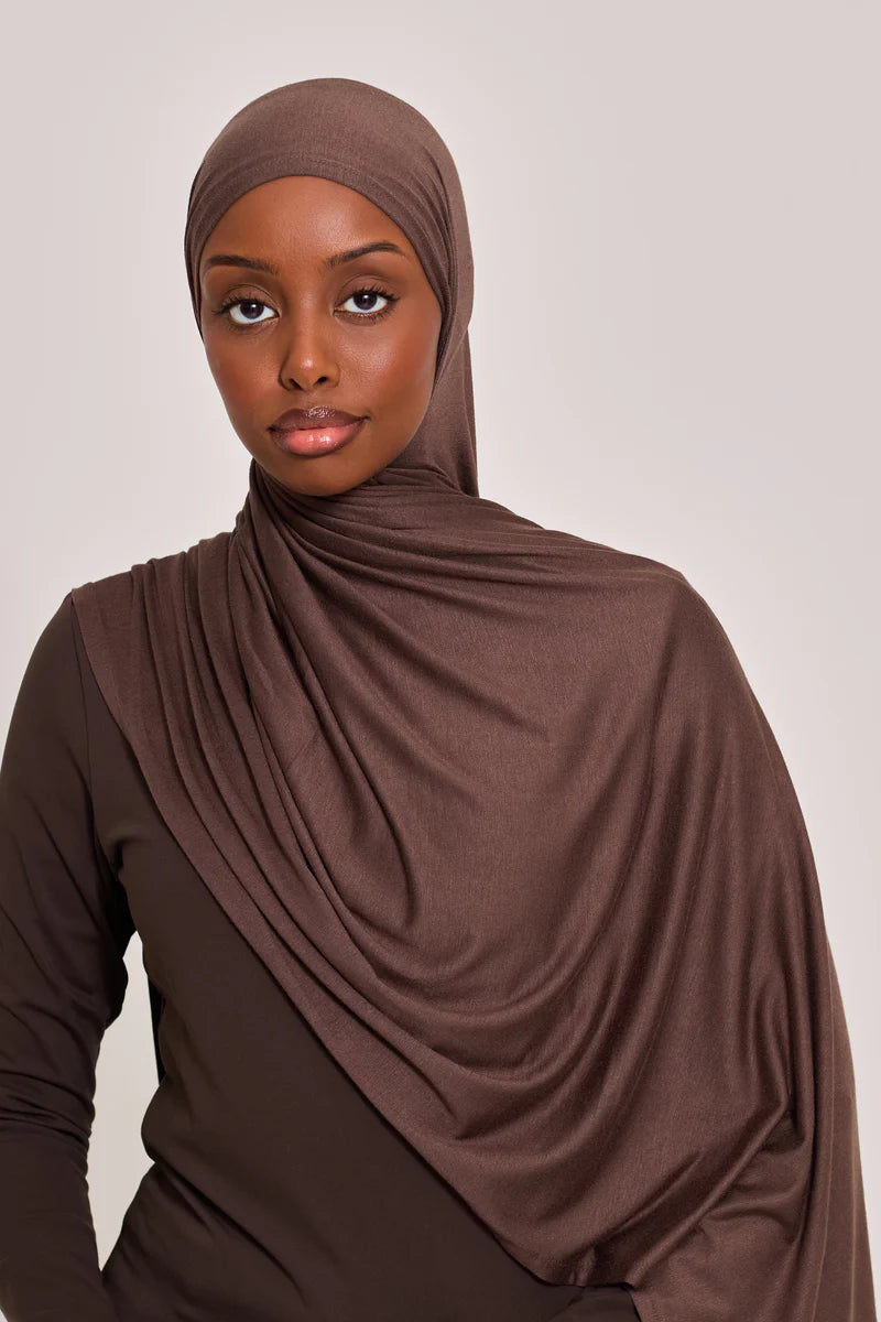Cocoa Suede Jersey Hijab