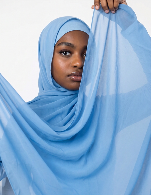 Coastal Blue Chiffon Hijab