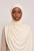 Ivory Blush Jersey Hijab
