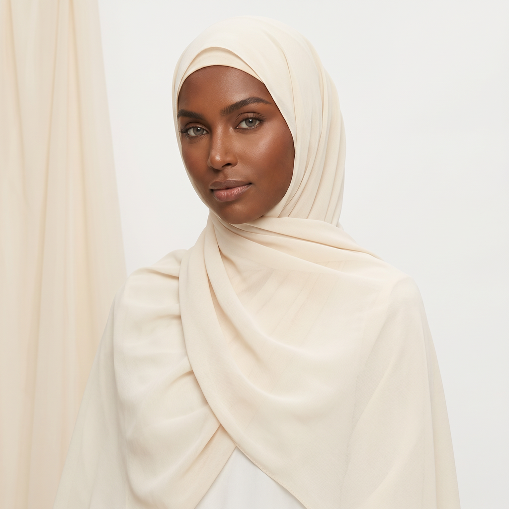 Ecru Luxe Chiffon Hijab