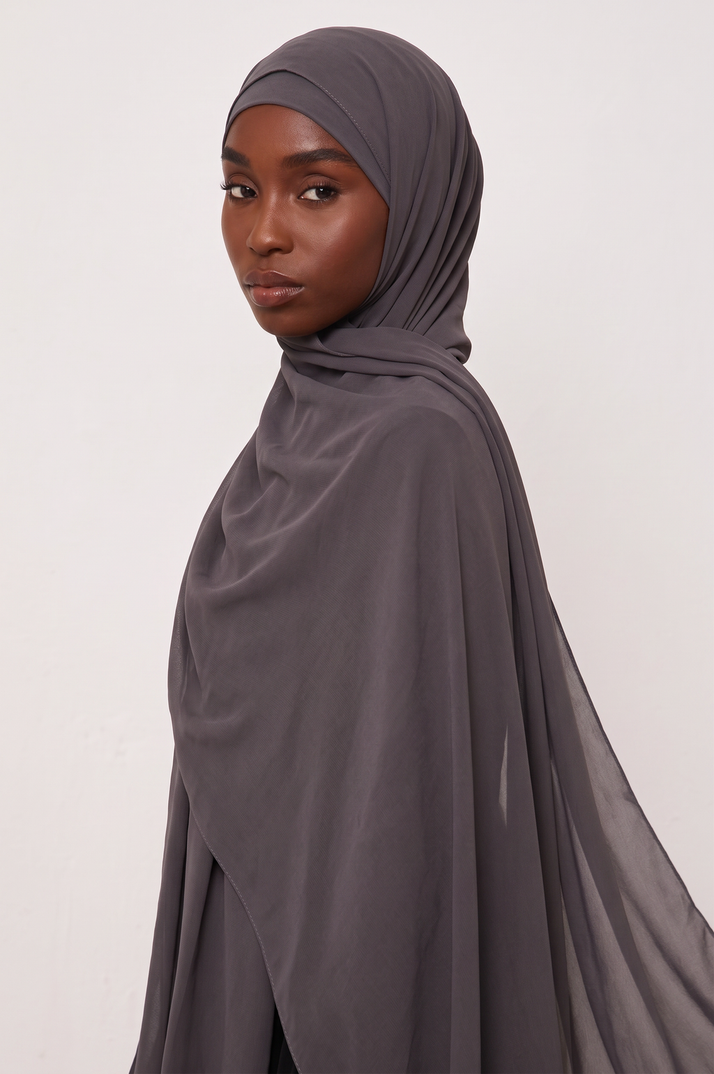 Graphite Luxe Chiffon Hijab