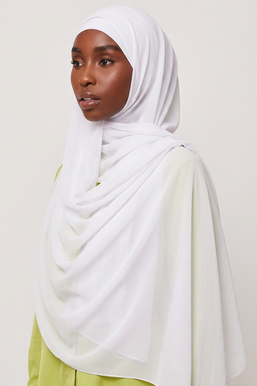 Blanc Luxe Chiffon Hijab