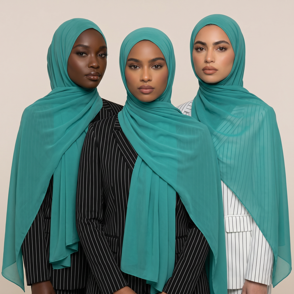 Ocean Jade Chiffon Hijab