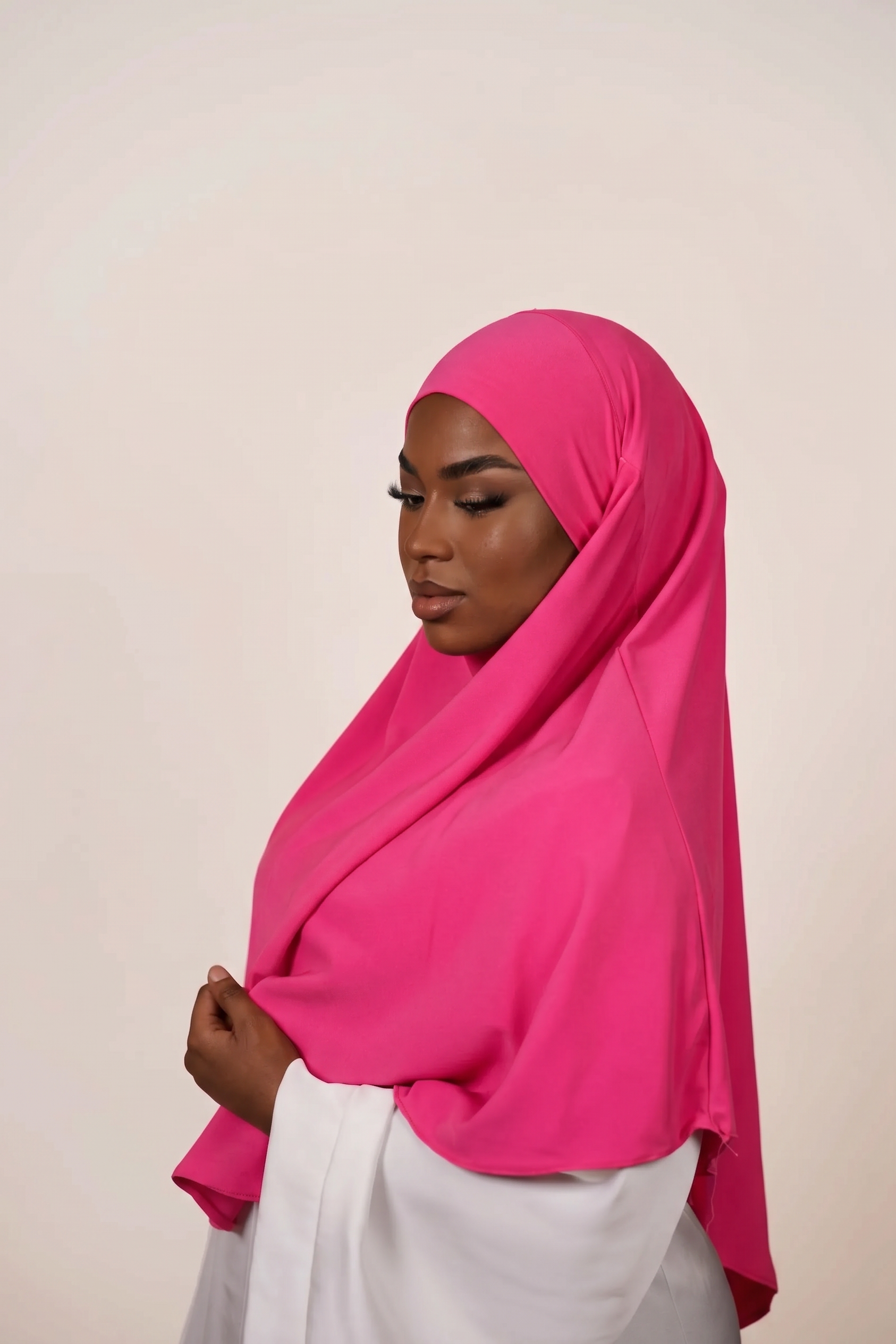 Pink Mirage Luxury Crystal Hemp Khimar