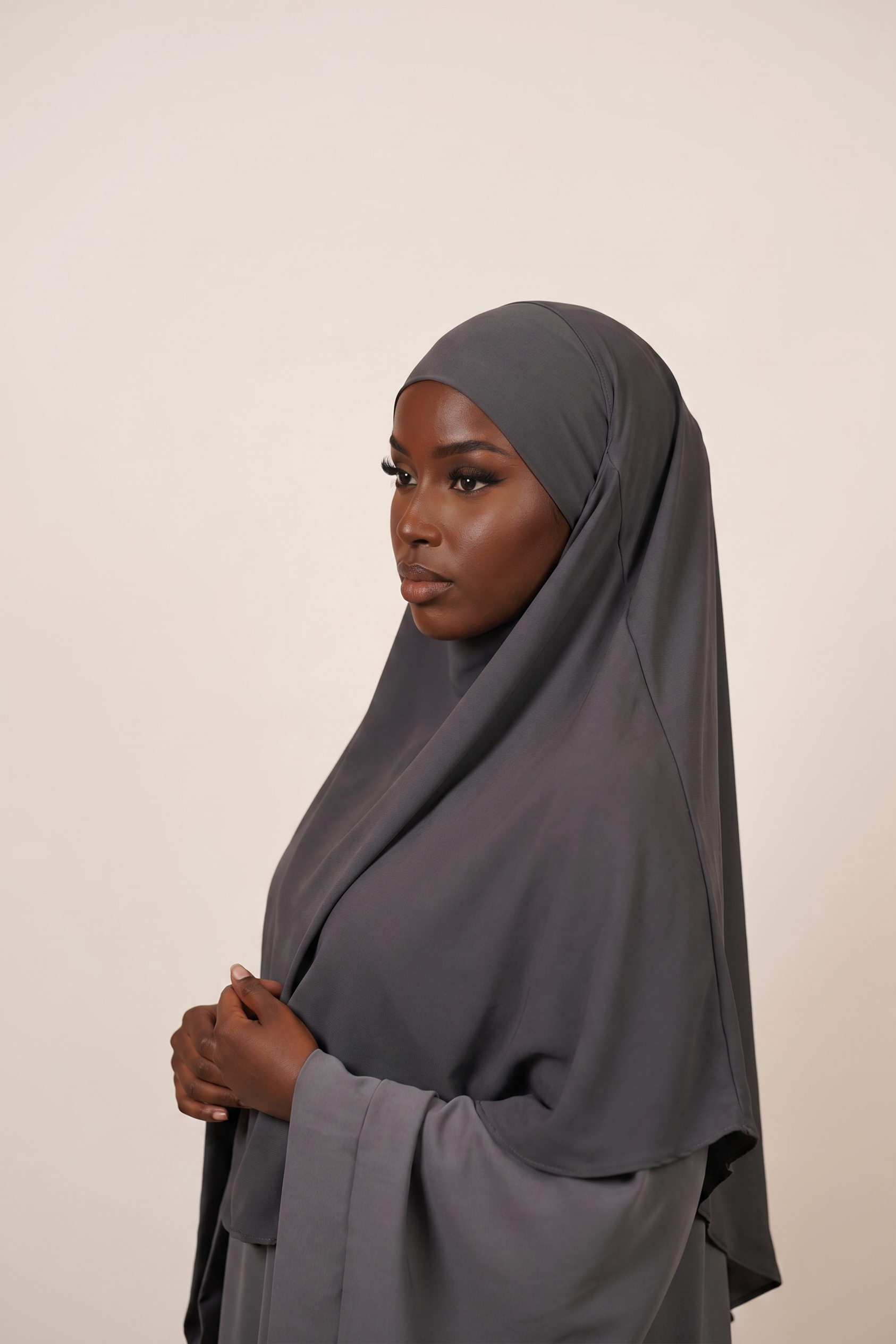 Slate Noir Luxury Crystal Hemp Khimar