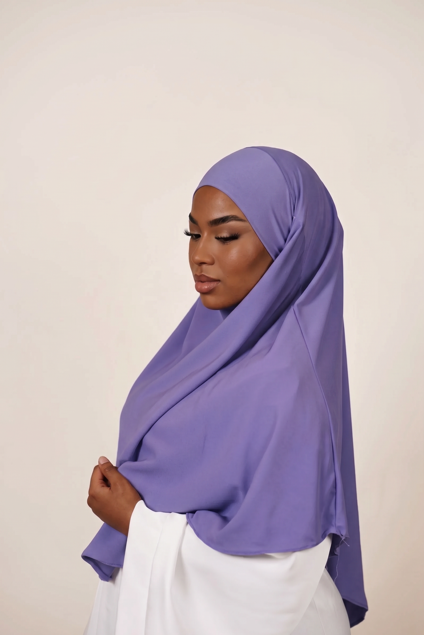 Violet Aura Luxury Crystal Hemp Khimar