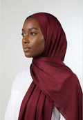 Garnet Silk Crepe Crinkle Hijab