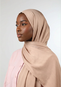 Nude Blush Silk Crepe Crinkle Hijab