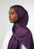 Plum Noir Silk Crepe Crinkle Hijab