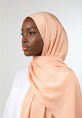 Peach Glow Silk Crepe Crinkle Hijab