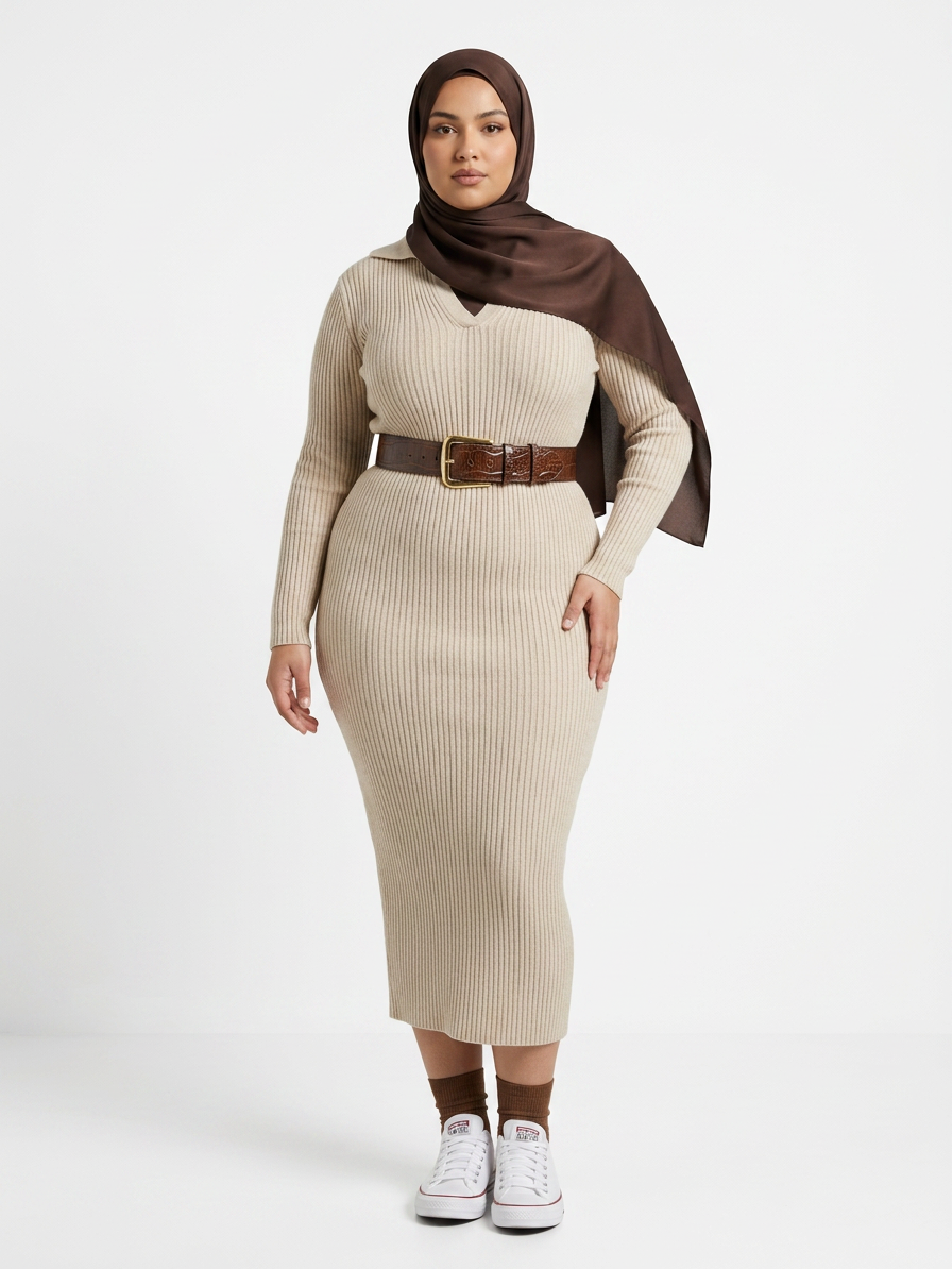 Noor Ribbed Knit Dress