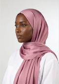 Dusty Mauve Silk Crepe Crinkle Hijab