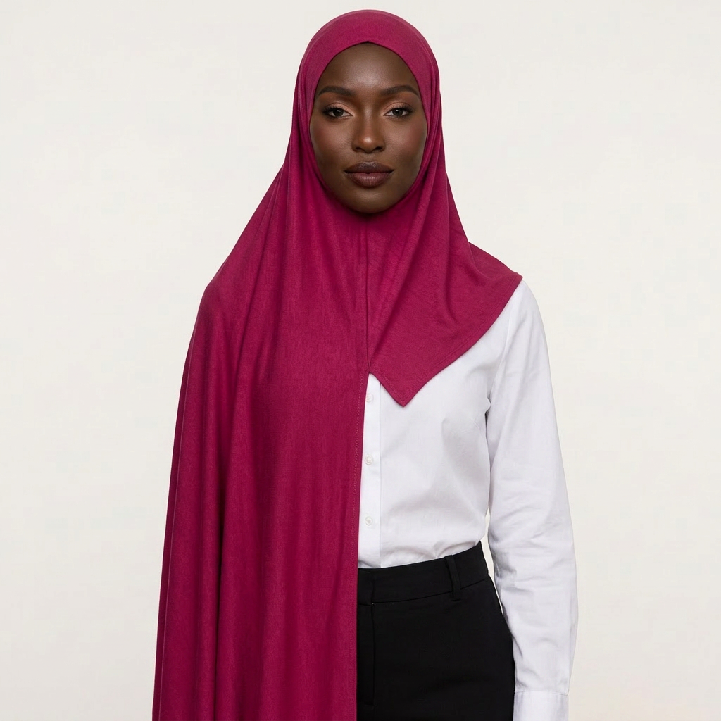 Crimson Bloom Instant Hijab