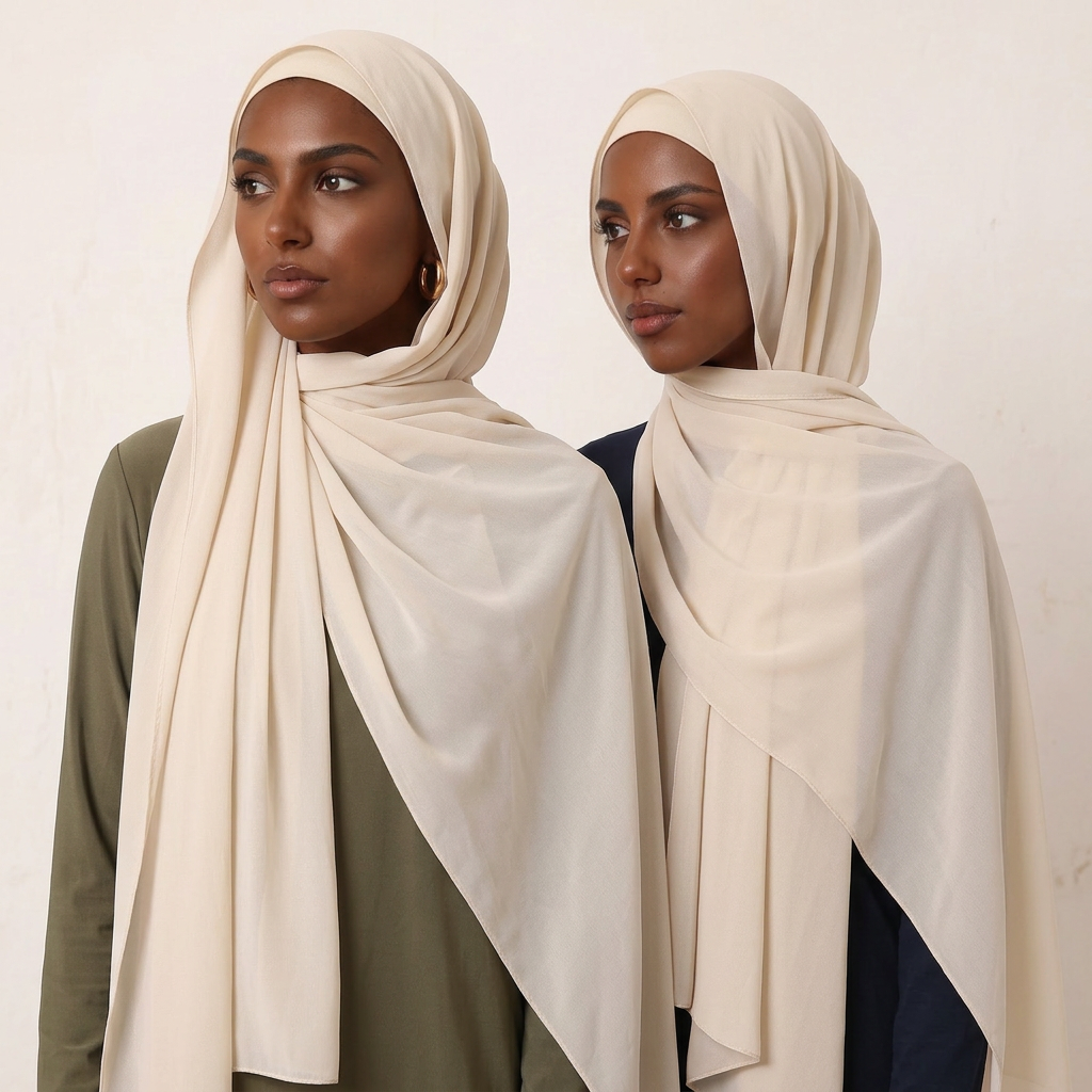 Ecru Luxe Chiffon Hijab