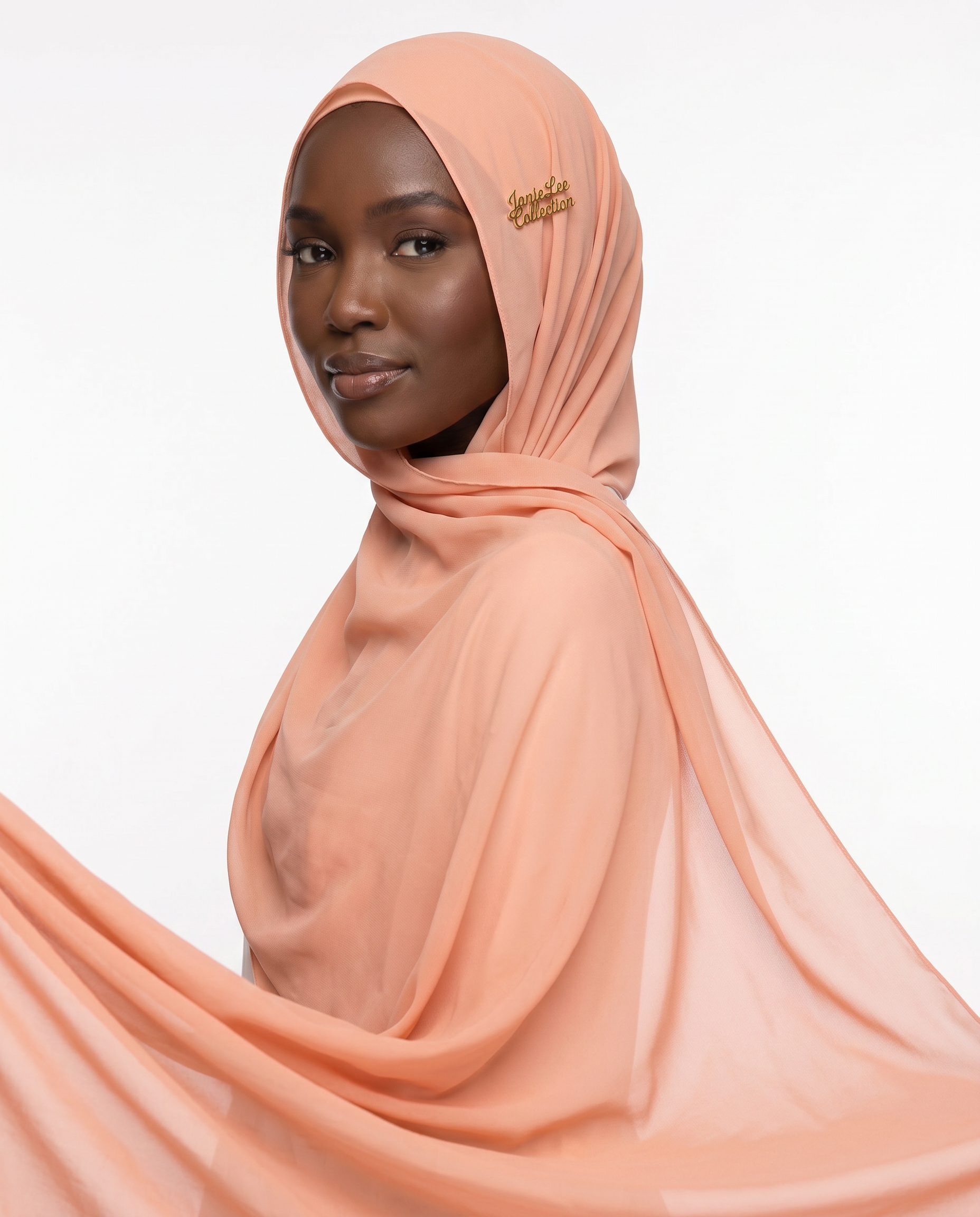 Peach Èlan Chiffon Hijab