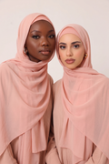Champagne Rose Chiffon Hijab