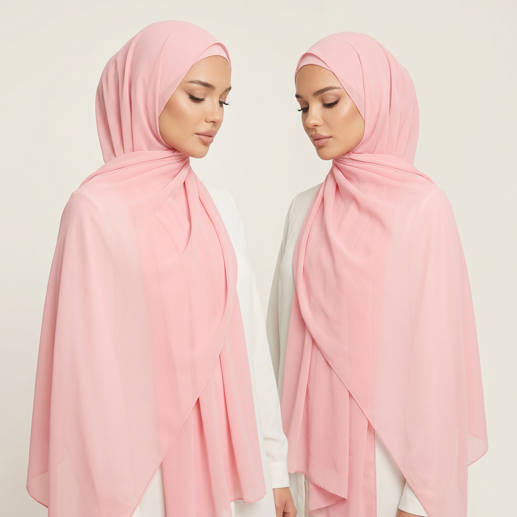 Champagne Rose Chiffon Hijab