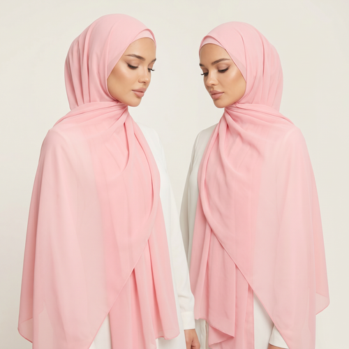 Champagne Rose Chiffon Hijab